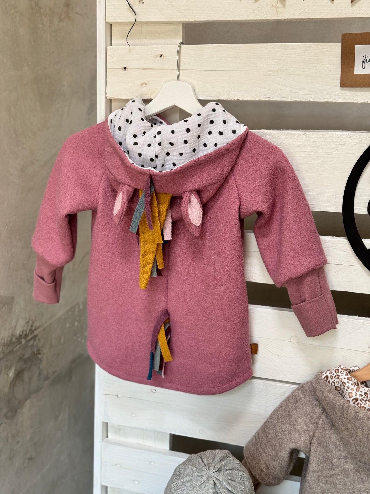 Einhorn Wollwalkjacke mit Musselin Futter
