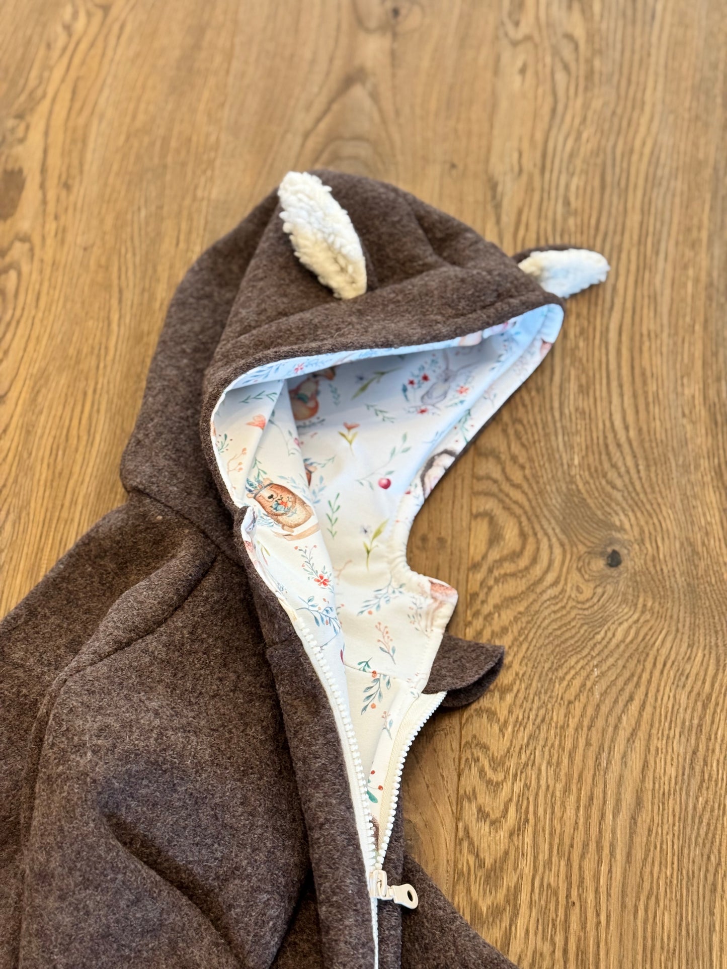 Reh Wollwalkjacke mit Waldtieren