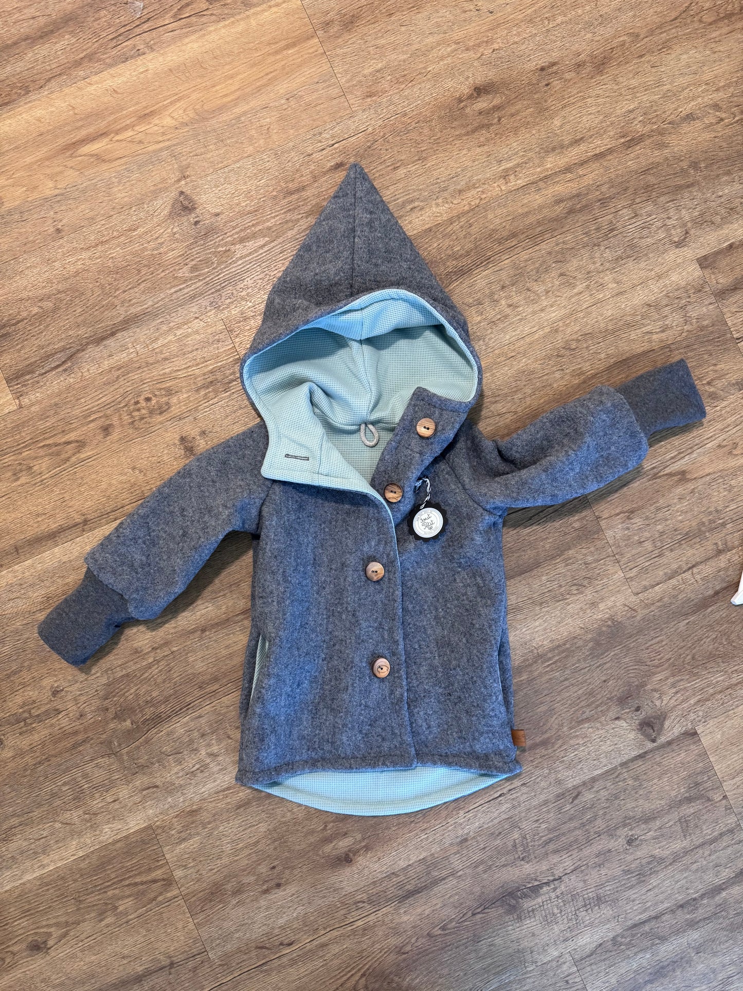 Kinder Walkjacke mit Waffeljersey