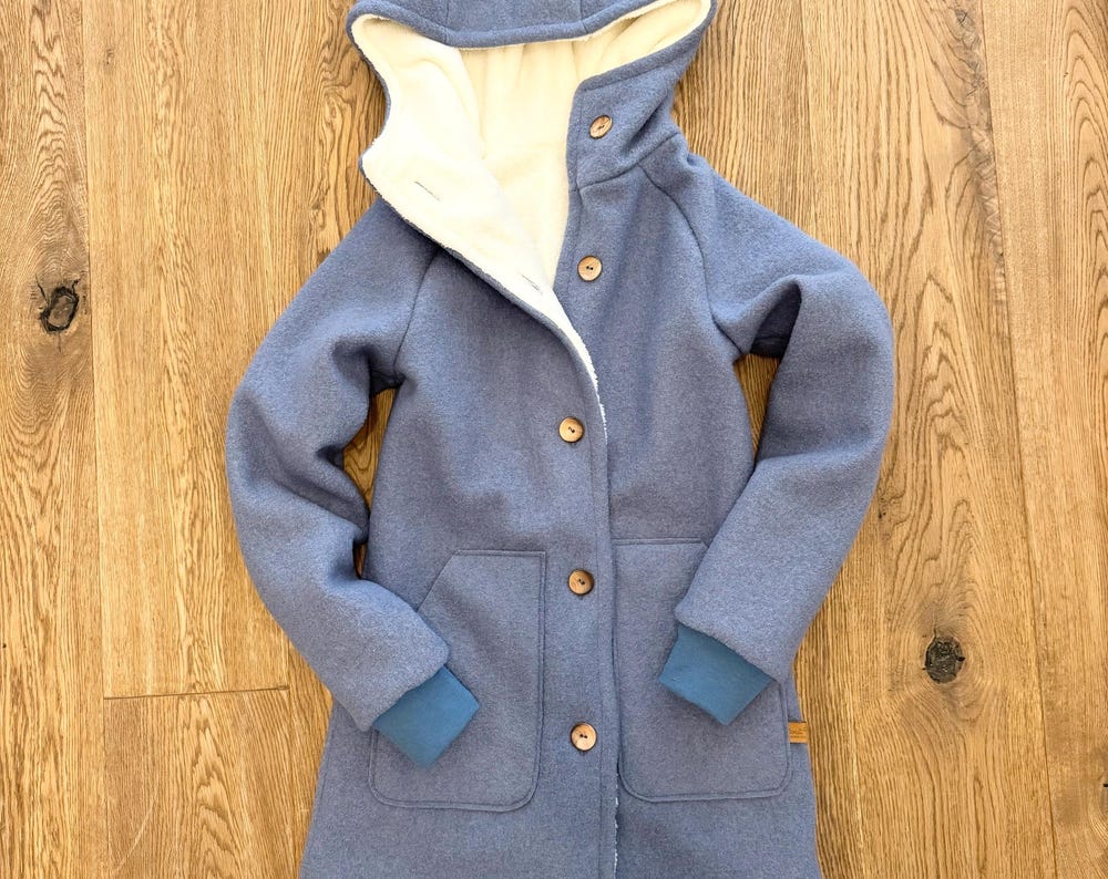 Damen Wollwalkmantel mit Fleece